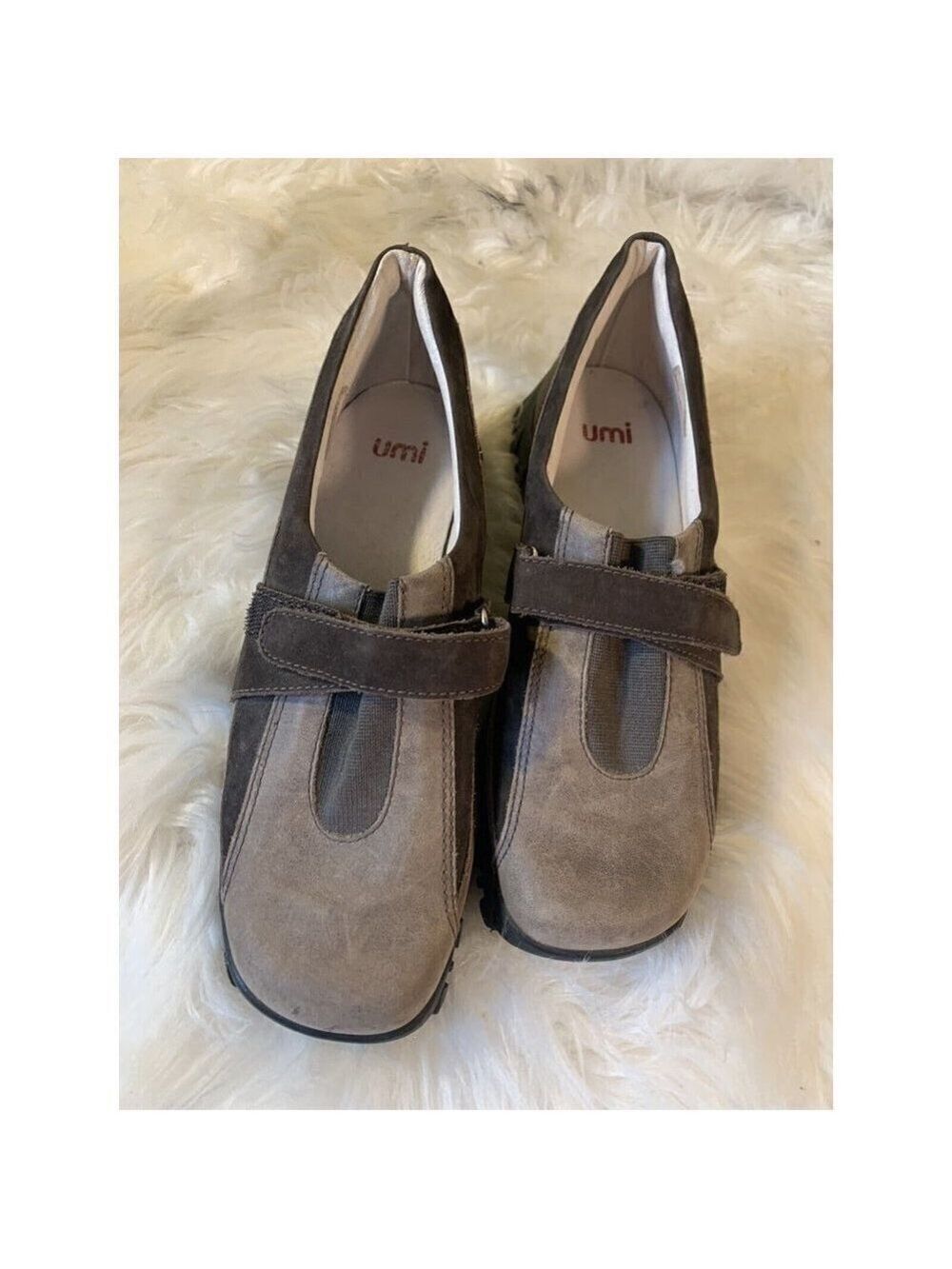 Umi SUEDE BROWN LOAFER HOOK AND LOOP Loafers Size 36 SIZE 6 - Picture 3 of 9